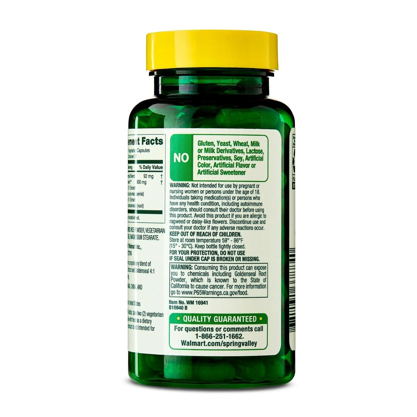 Authentic Spring Valley herbal supplement bottles showcasing clear expiration date and lot number