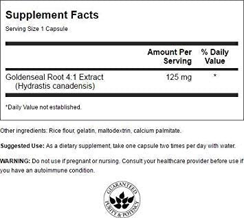 Swanson premium herbal immune support supplement packaging displaying nutritional facts and dosage instructions.