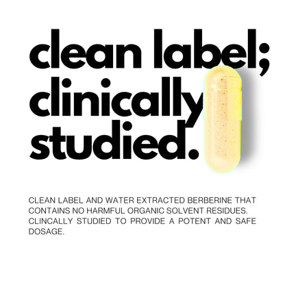 Supplement facts panel on the back of HIMABERB pure glucose regulation supplement bottle.
