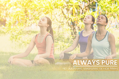 Pure Original Ingredients dietary supplement packaging showing zero additives and magnesium stearate.