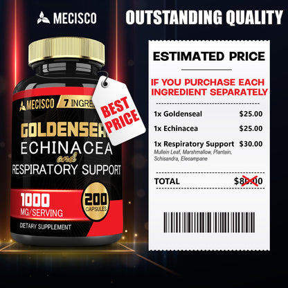 Authentic Mecisco Goldenseal Root bottle with premium sealed packaging