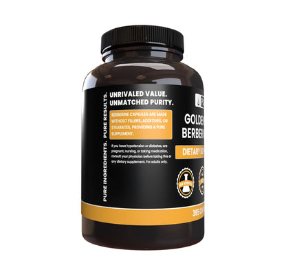 Pure Original Ingredients Goldenseal Berberine filler free herbal capsules side view