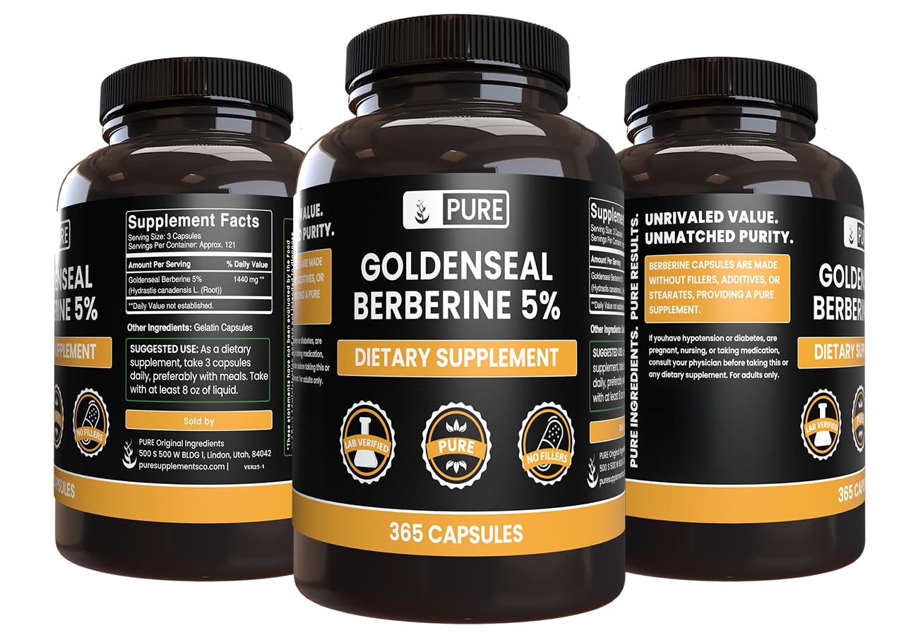 Pure Original Ingredients Goldenseal Berberine lab verified purity seal view