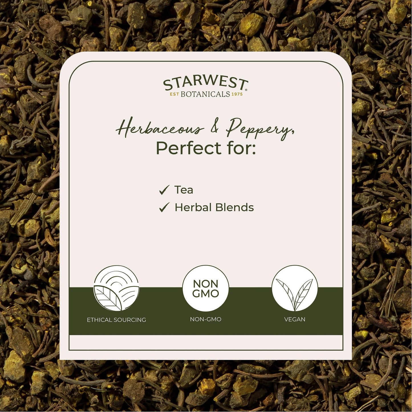 Certified USDA Organic and Kosher labels on Starwest Botanicals Goldenseal Root pouch