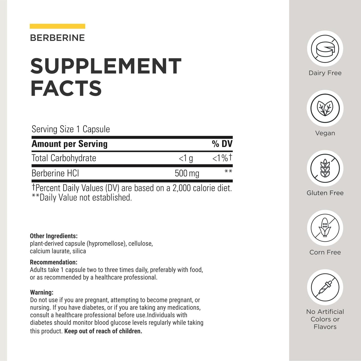 USA imported Integrative Therapeutics Berberine 500mg for glucose metabolism