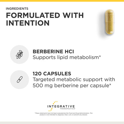 Authentic Integrative Therapeutics Berberine bottle showcasing vegan and gluten free badges