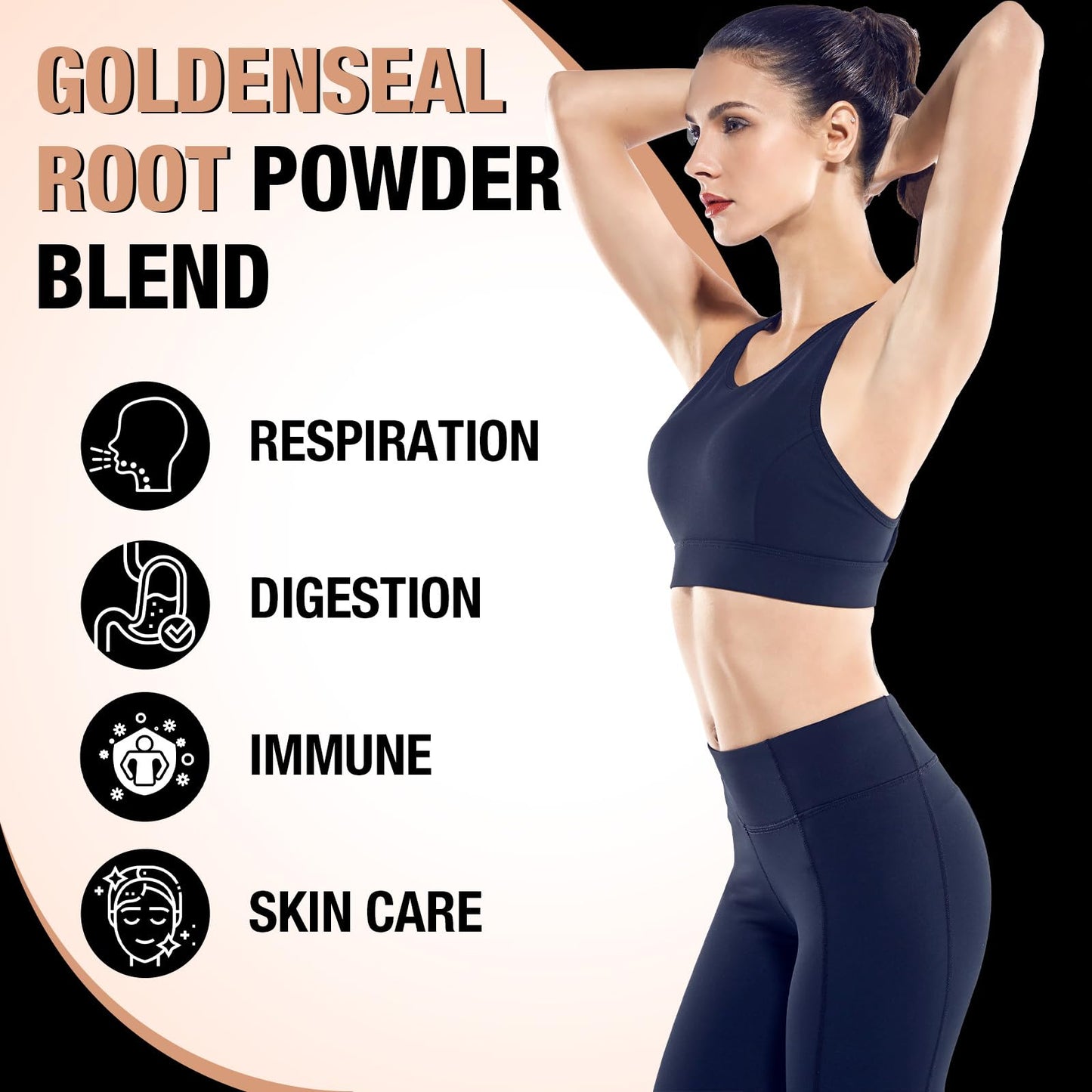 Wildcrafted goldenseal root powder with echinacea texture close up view.