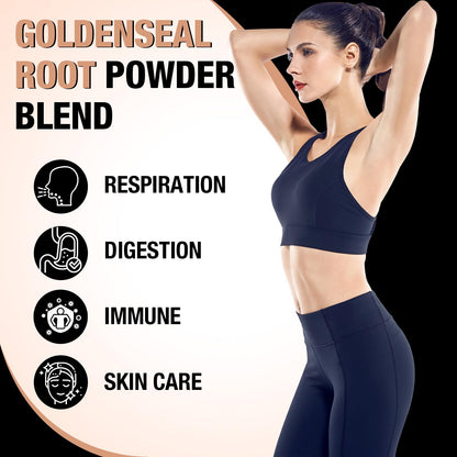 Wildcrafted goldenseal root powder with echinacea texture close up view.