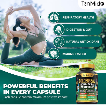 Tenmido Goldenseal Root immune support dietary supplement packaging