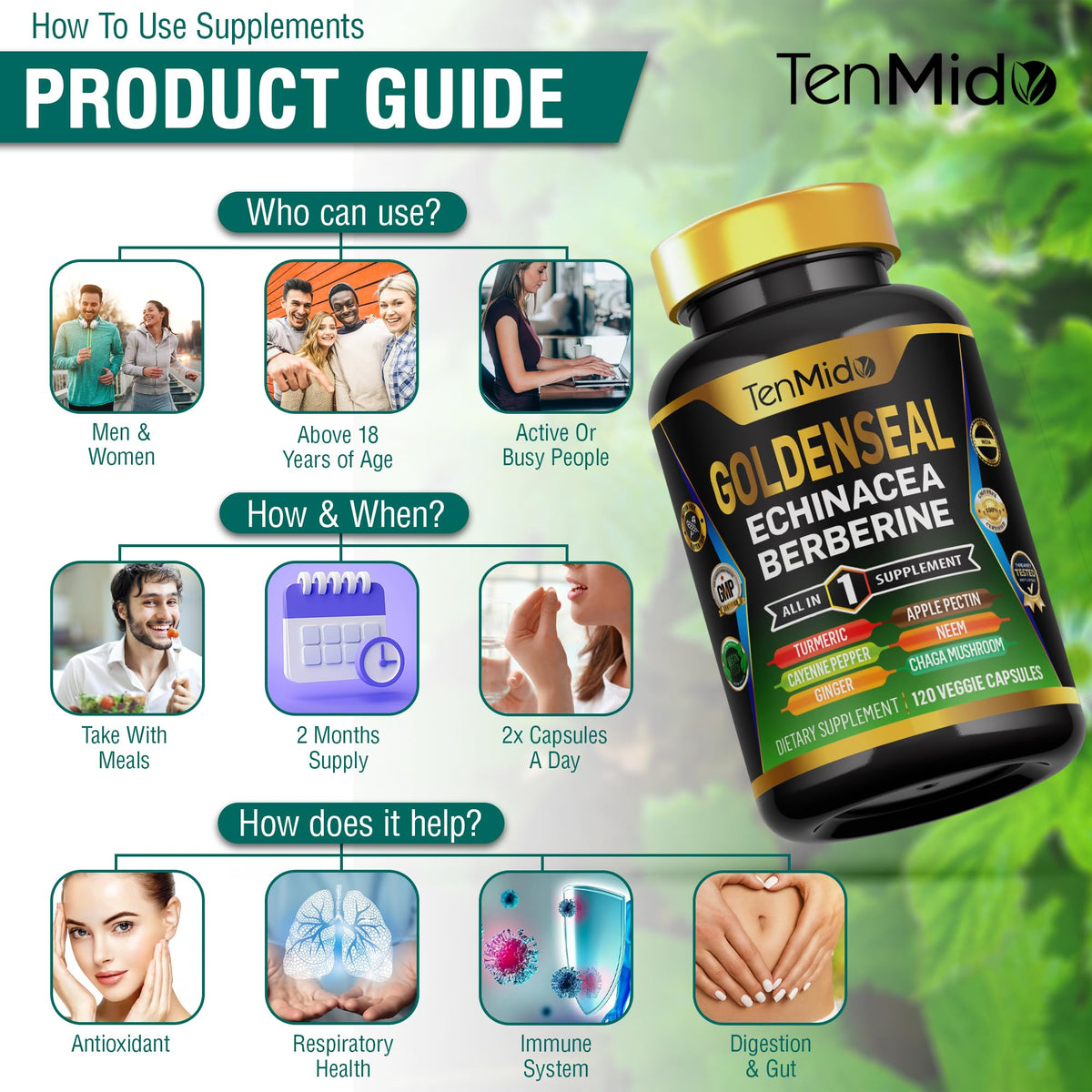 Detailed label of Tenmido 10 In 1 digestive health formula