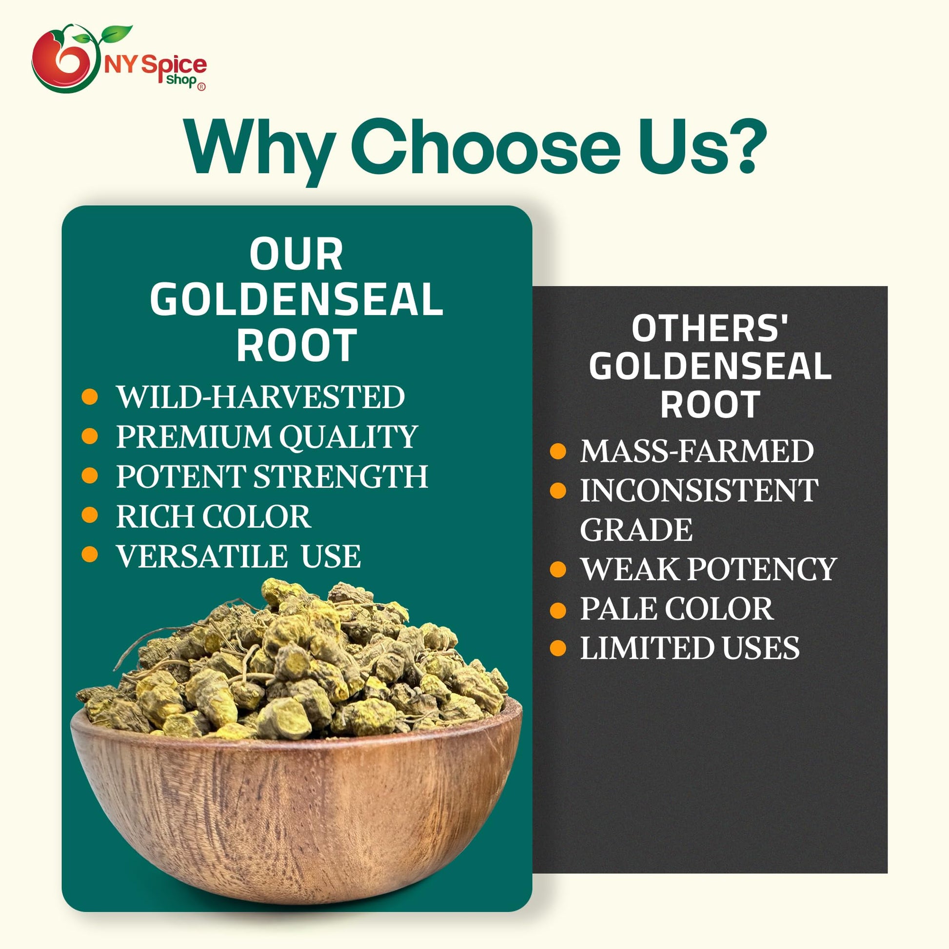 NY Spice Shop goldenseal root herbal supplement 1 ounce pouch for seasonal respiratory support