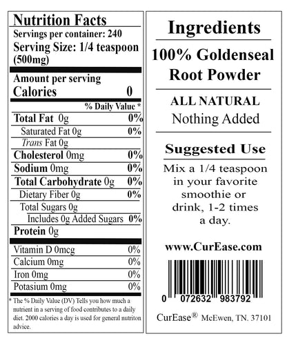 One quarter teaspoon measure displaying the recommended serving of pure herbal powder
