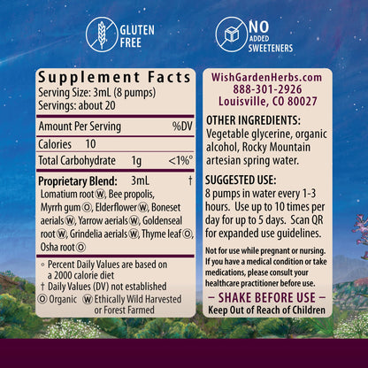 WishGarden Serious V-Fighter respiratory health supplement four ounce bottle