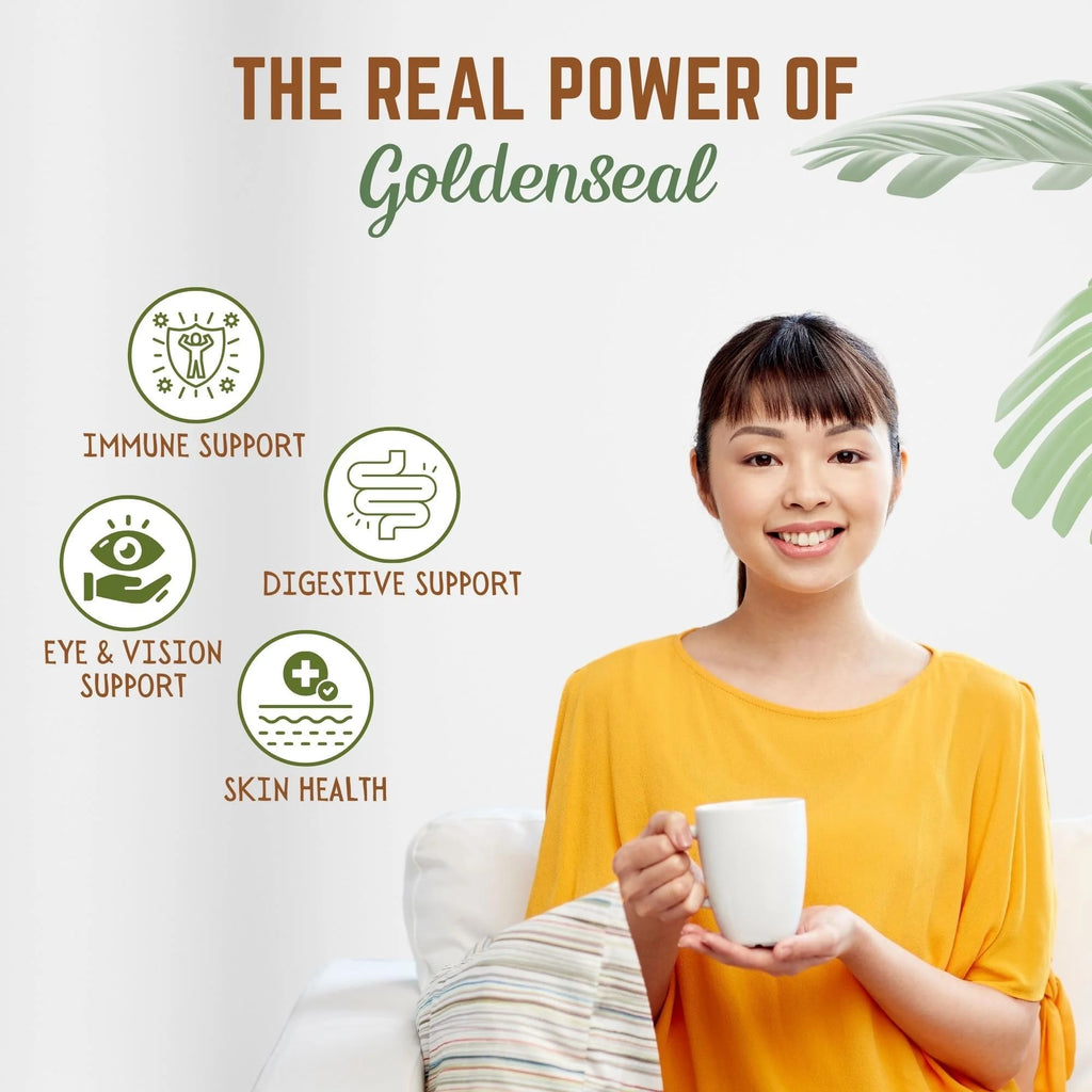 Naturfi Organic Goldenseal Powder package back showing third party tested certification details