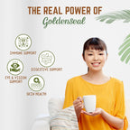 Naturfi Organic Goldenseal Powder package back showing third party tested certification details