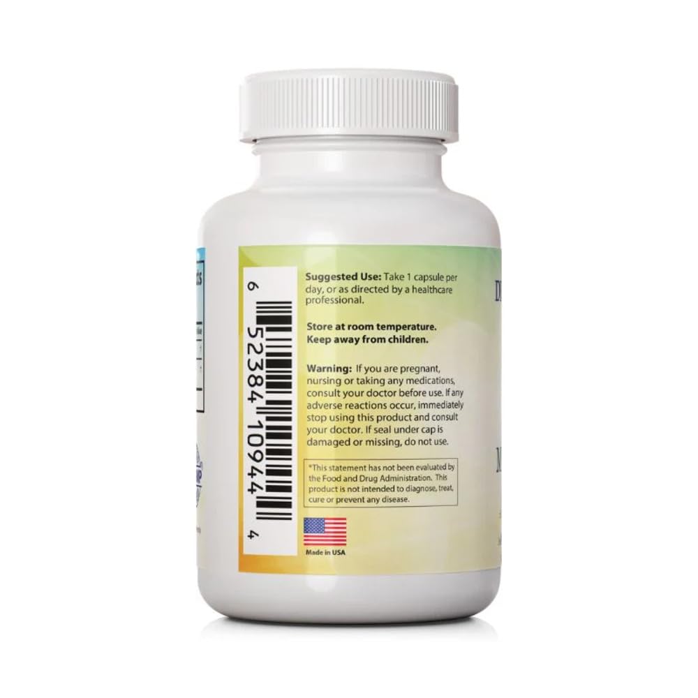Side view of Dr Clark Store digestive wellness supplement detailing the bovine gelatin capsule composition