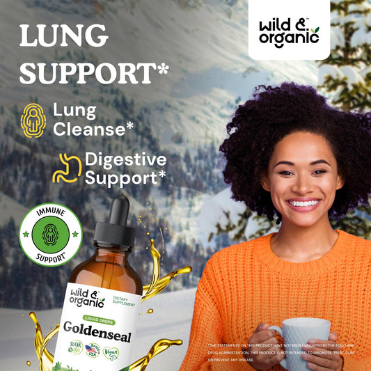 Wild And Organic Goldenseal liquid supplement dropper bottle