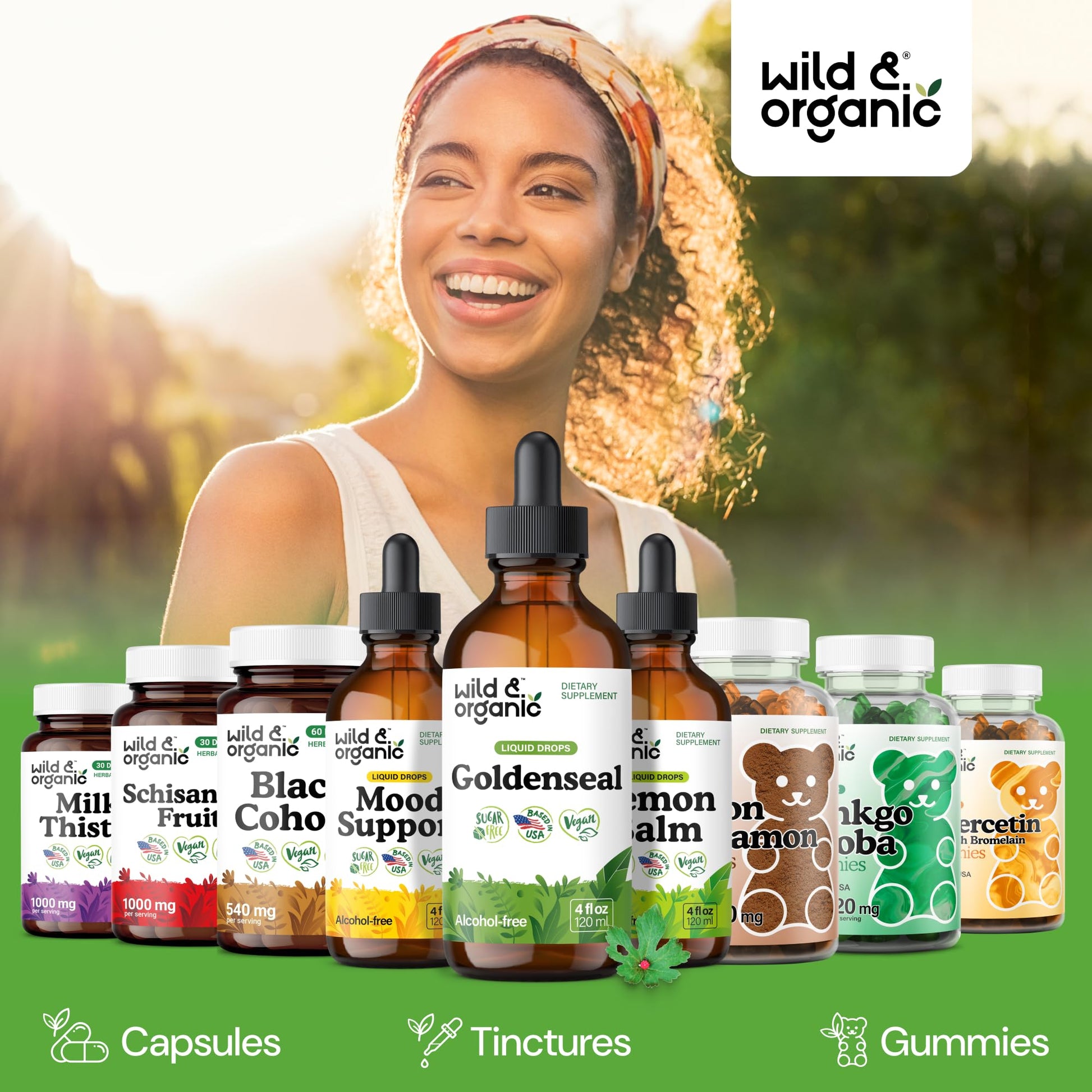 Detailed view of Wild And Organic Goldenseal liquid extract