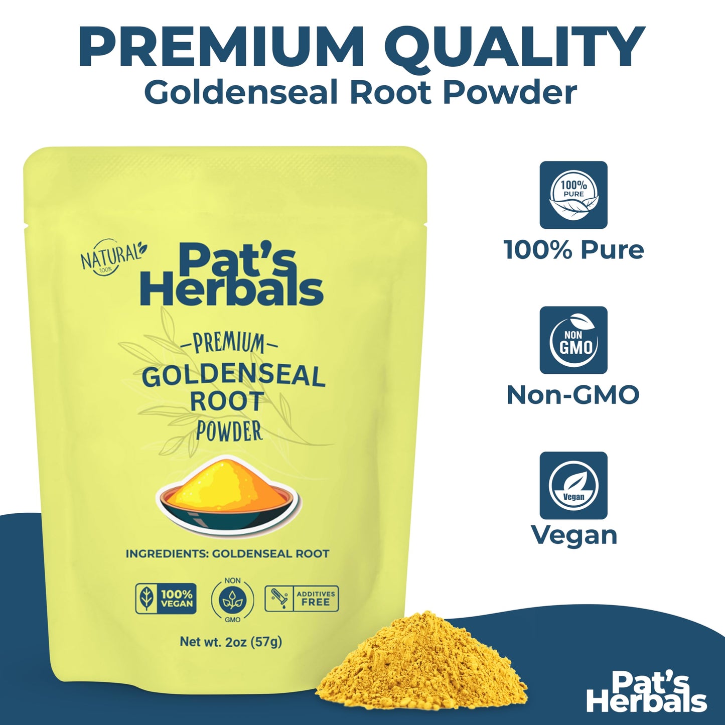 Finely ground authentic goldenseal herbal powder for vegan capsule filling