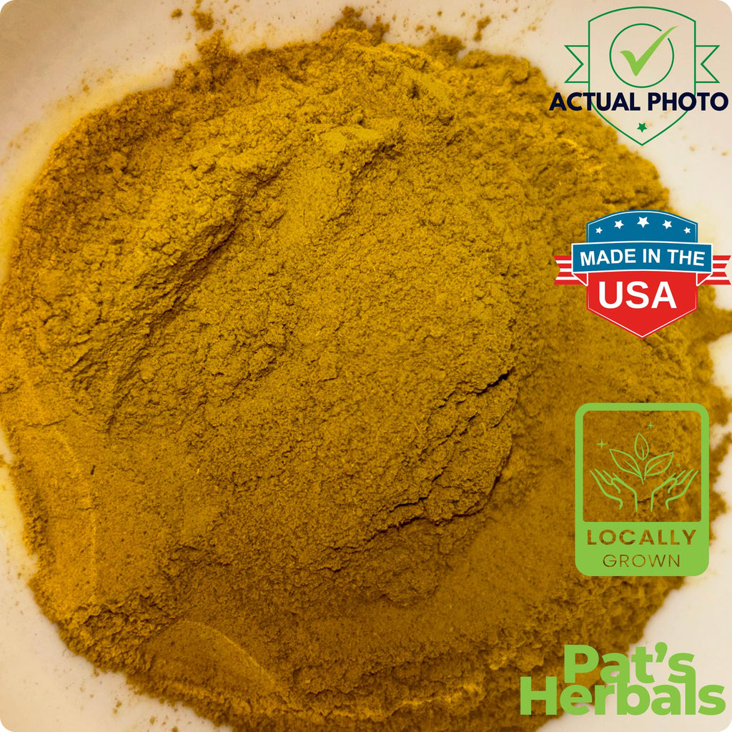 Authentic imported goldenseal root powder package displayed on a clean background