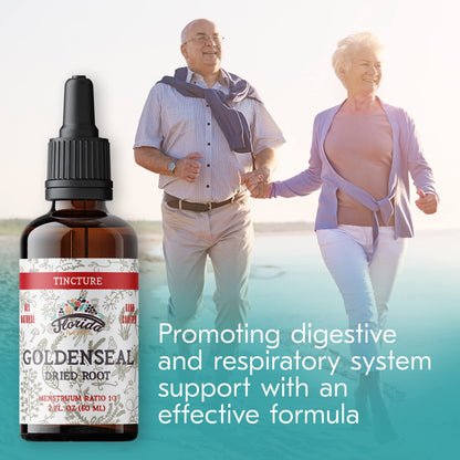 Florida Herbs natural goldenseal root dietary supplement liquid ingredients side view