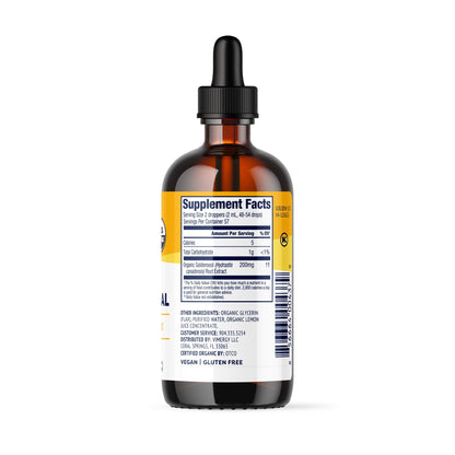 Vimergy USDA Organic Goldenseal herbal supplement 115ml packaging side view