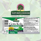 Nature's Answer Centella Asiatica herbal extract dropper bottle showing ingredient facts