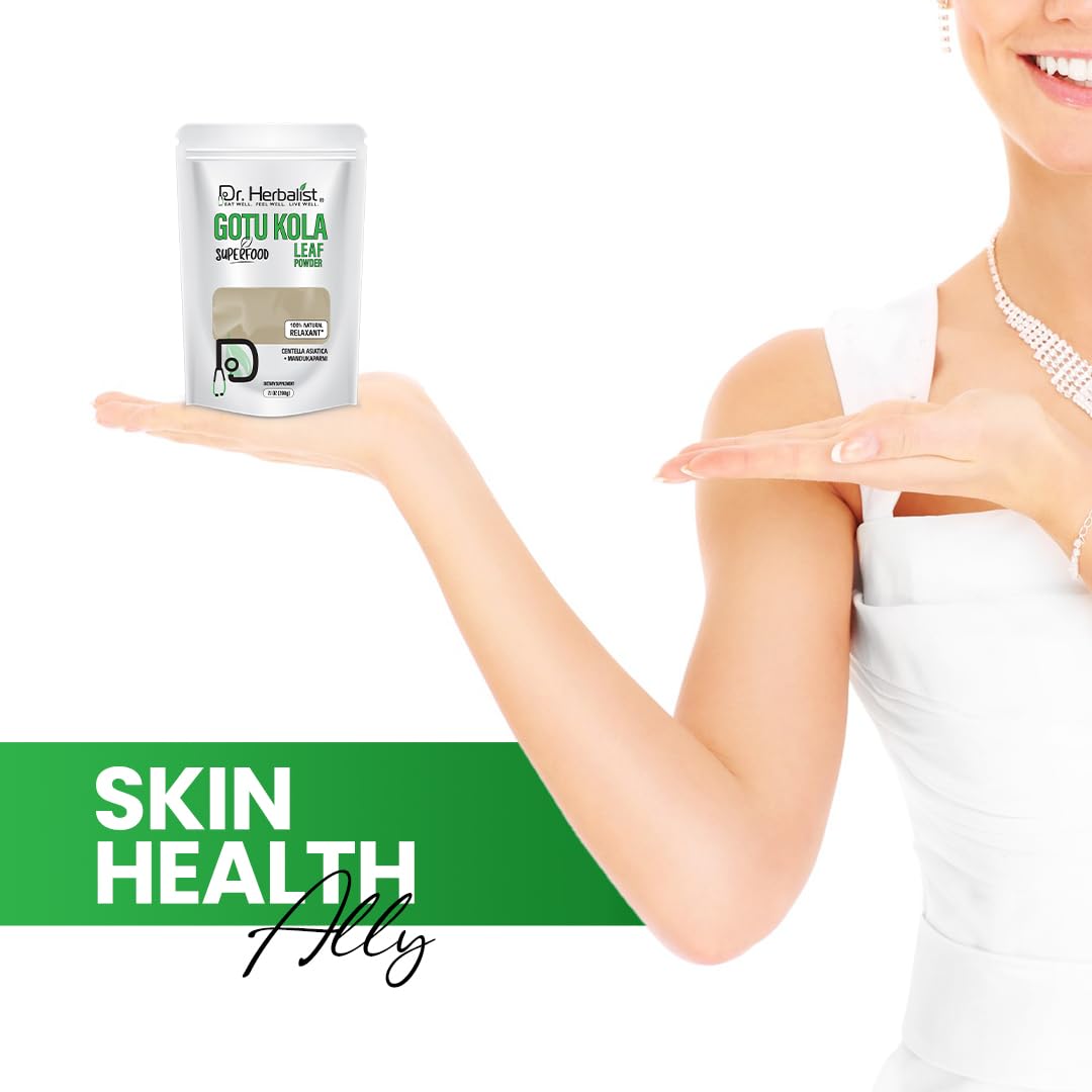 Fine texture of authentic Dr. Herbalist Brahmi Mandukaparni powder for smoothies and skincare