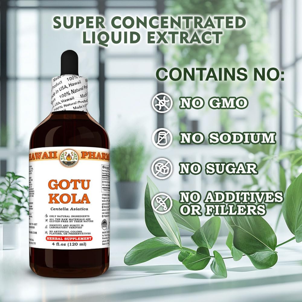 Hawaii Pharm Gotu Kola herbal extract for skin vitality and mental focus
