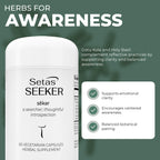 Setas Seeker premium imported USA supplement container resting on a clean surface.