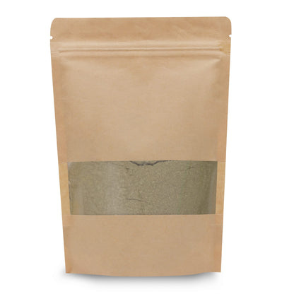 Foodherbs pure Centella Asiatica fine milled herbal powder being mixed for Ayurvedic health and skincare routines.