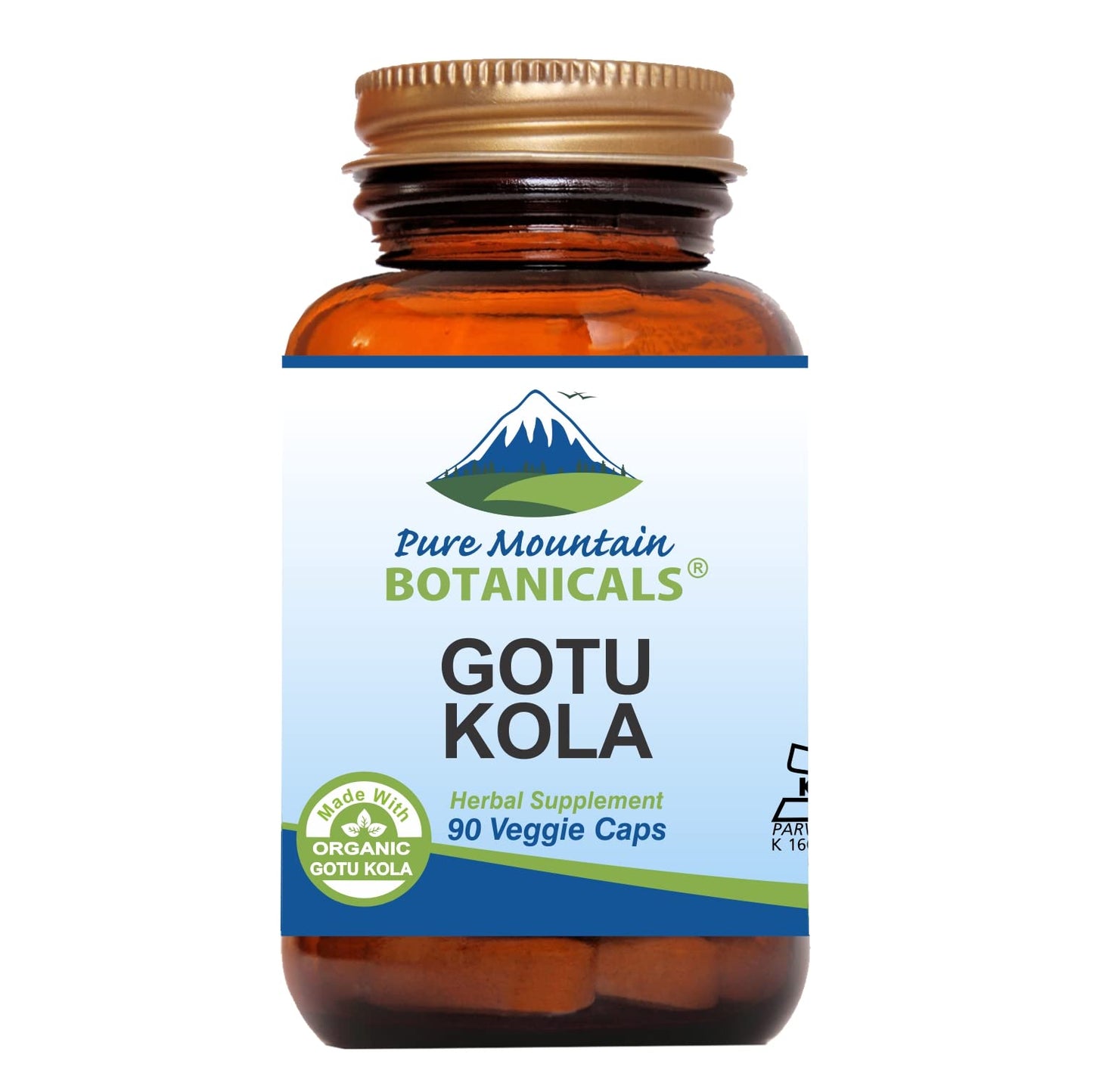 Vegetarian Gotu Kola capsules packaging label listing kosher certified ingredients