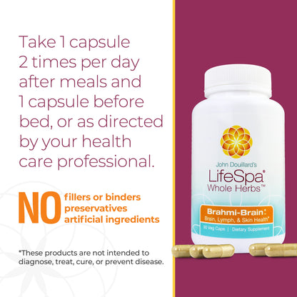 LifeSpa Brahmi Brain packaging highlighting Gotu Kola content for focus and nervous system support