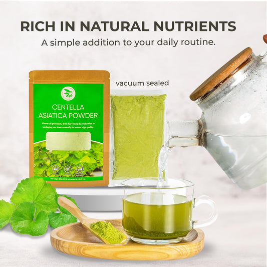 Pure freeze-dried Gotu Kola powder for holistic wellness and memory support.