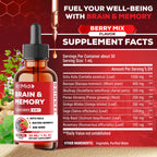 Tenmido Brain and Memory dietary supplement liquid dropper bottle close up