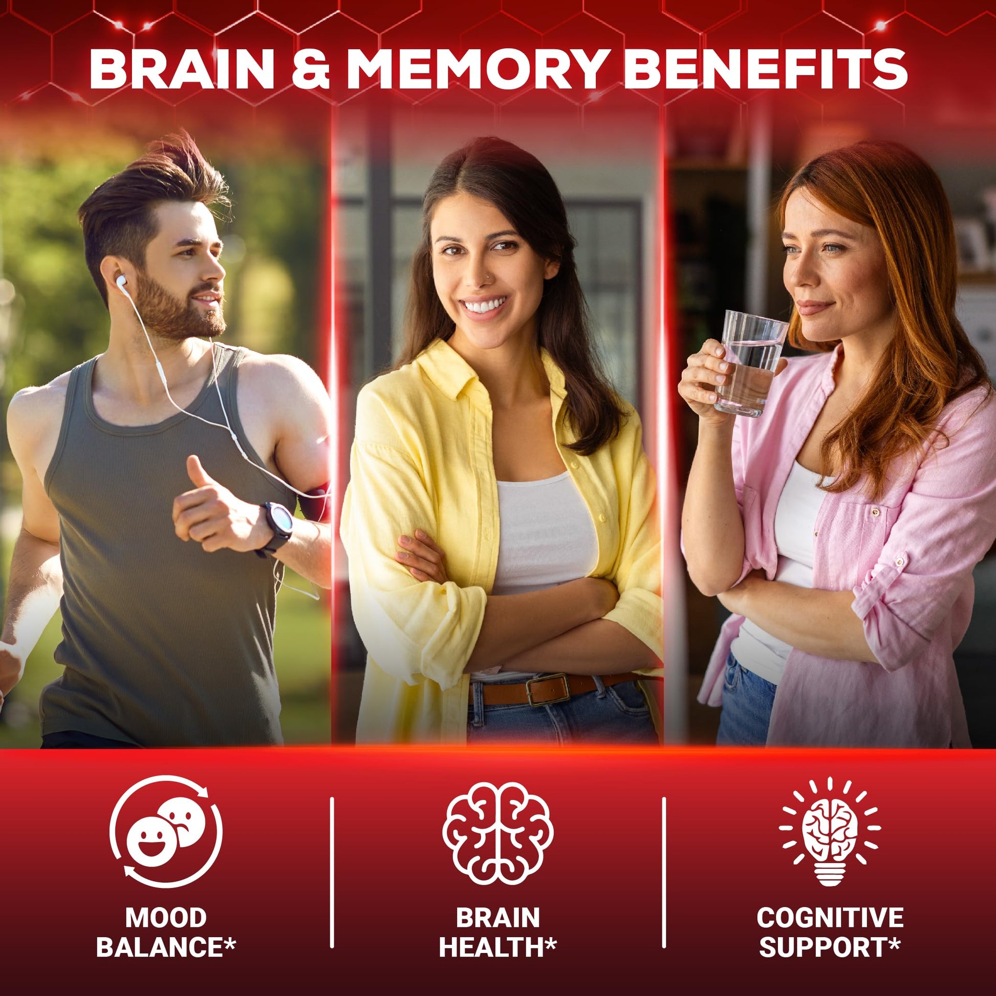 Imported USA brain booster liquid drops side label with serving directions