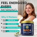 Vegan non GMO NAD plus capsules by JoysLife Labs close up view