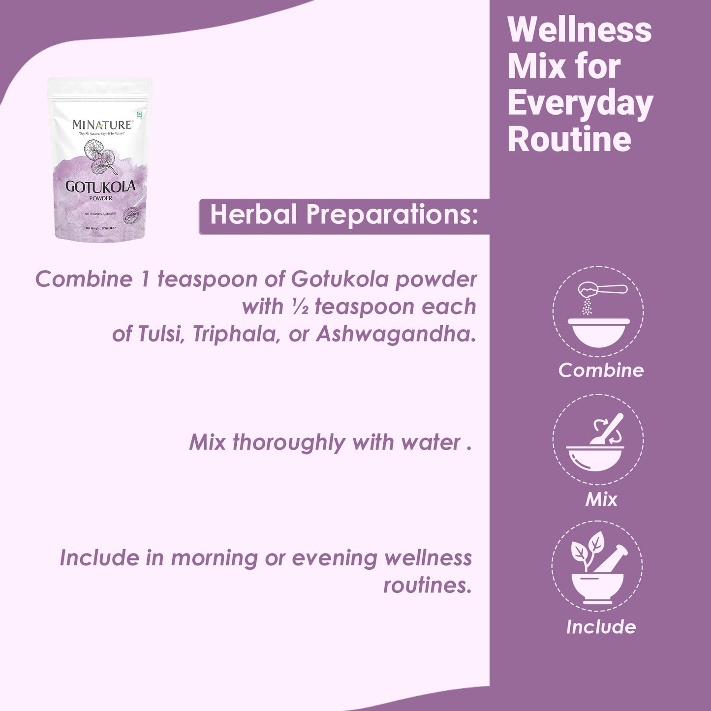 Resealable pouch of Mi Nature herbal supplement for brain health