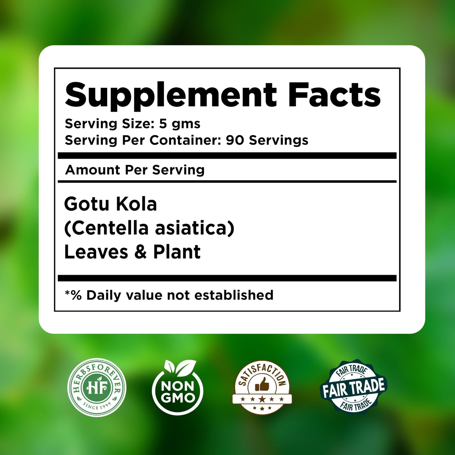 Authentic USA imported Herbsforever Centella Asiatica brain tonic packaging