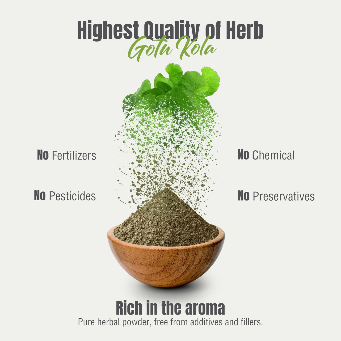 Close up of Herbsforever Gotu Kola unflavoured herbal powder ingredients label