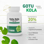 Nutra Nutrition Gotu Kola 400mg back label showcasing supplement facts and clean ingredients