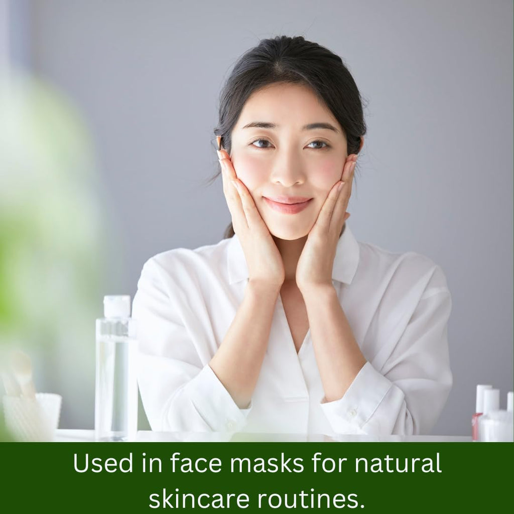 DIY face mask preparation using mGanna Centella Asiatica leaf powder and rose water.