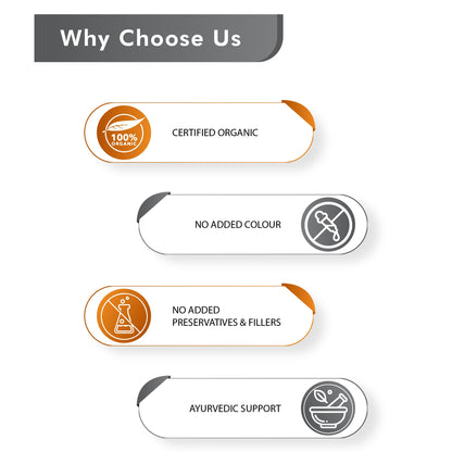 Certified organic seals including USDA Organic and OneCert printed clearly on the Just Jaivik product label