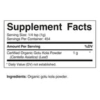 Vitamatic Centella Asiatica organic raw vegan herbal supplement packaging details