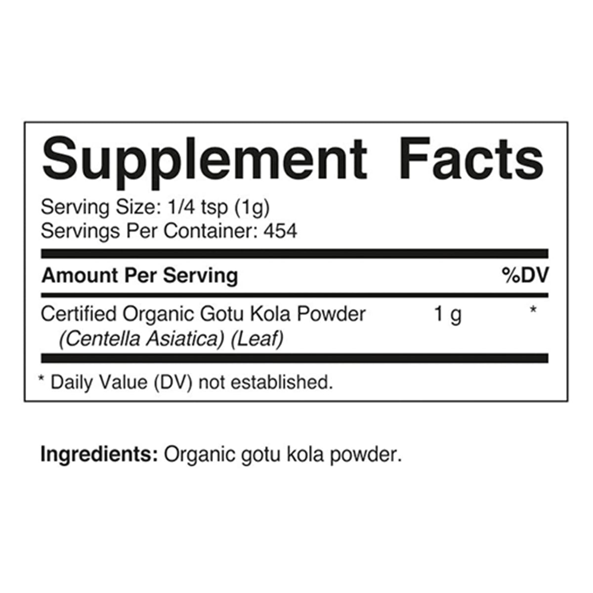 Vitamatic Centella Asiatica organic raw vegan herbal supplement packaging details