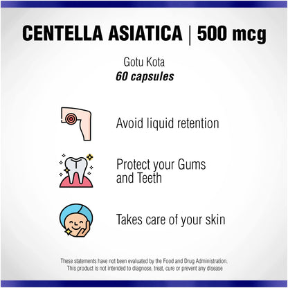 Authentic USA imported Natural Systems Gotu Kola 60 capsules for skin elasticity