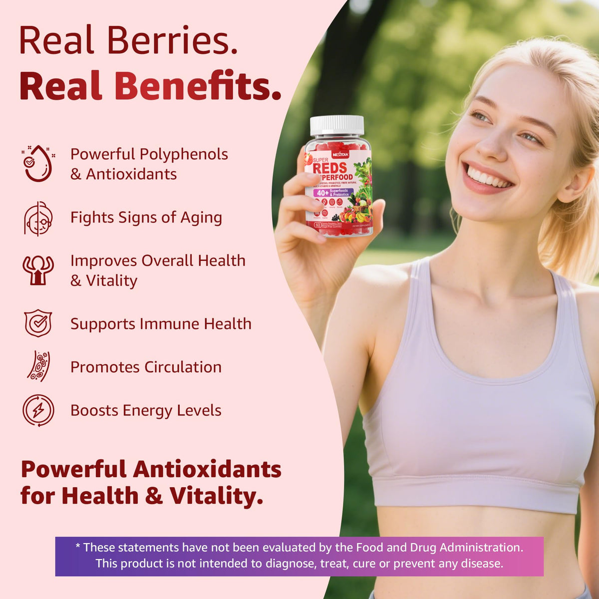 Authentic USA imported Nextdia Super Greens and Reds Gummies