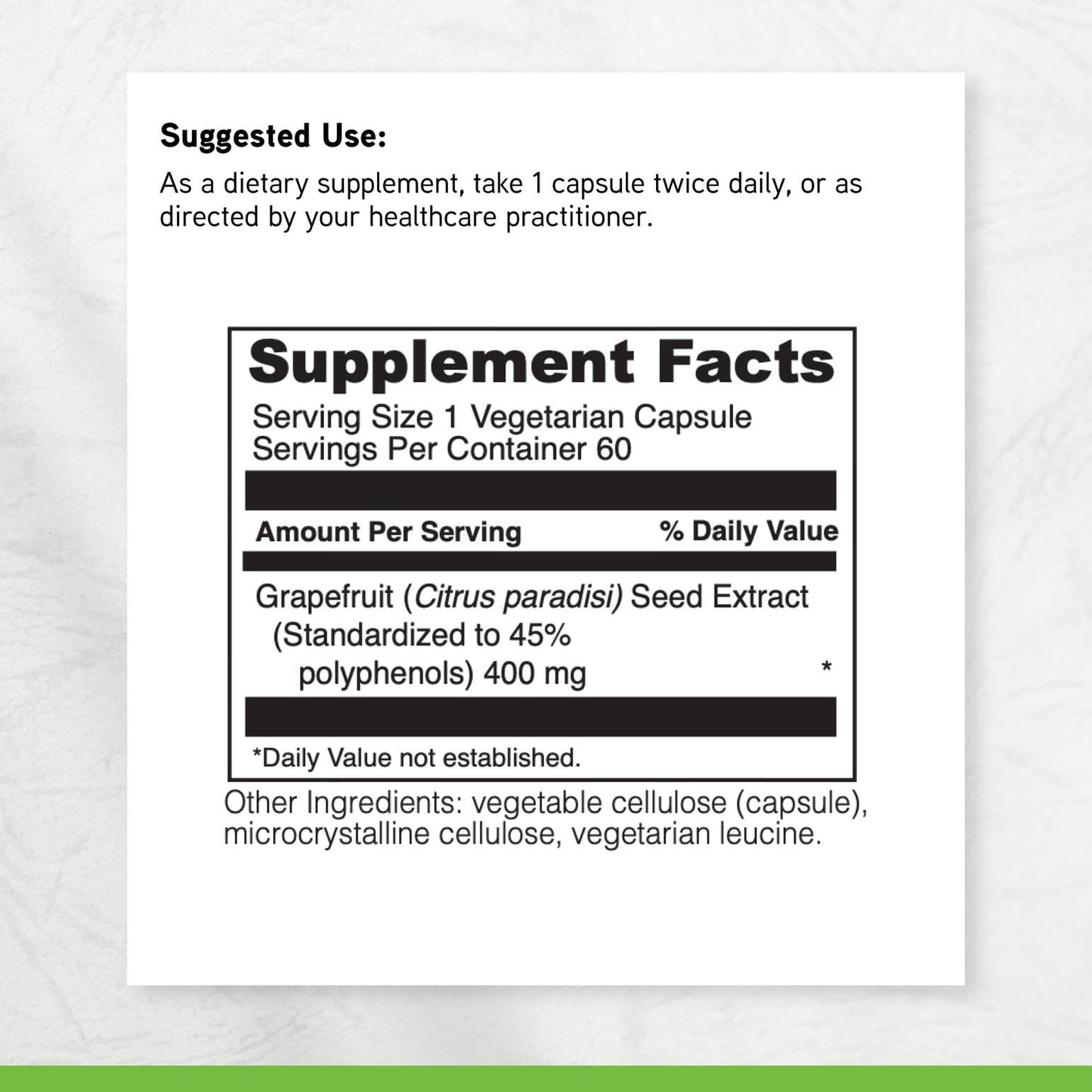 Top view of DaVinci Laboratories Grapefruit Seed Extract bottle