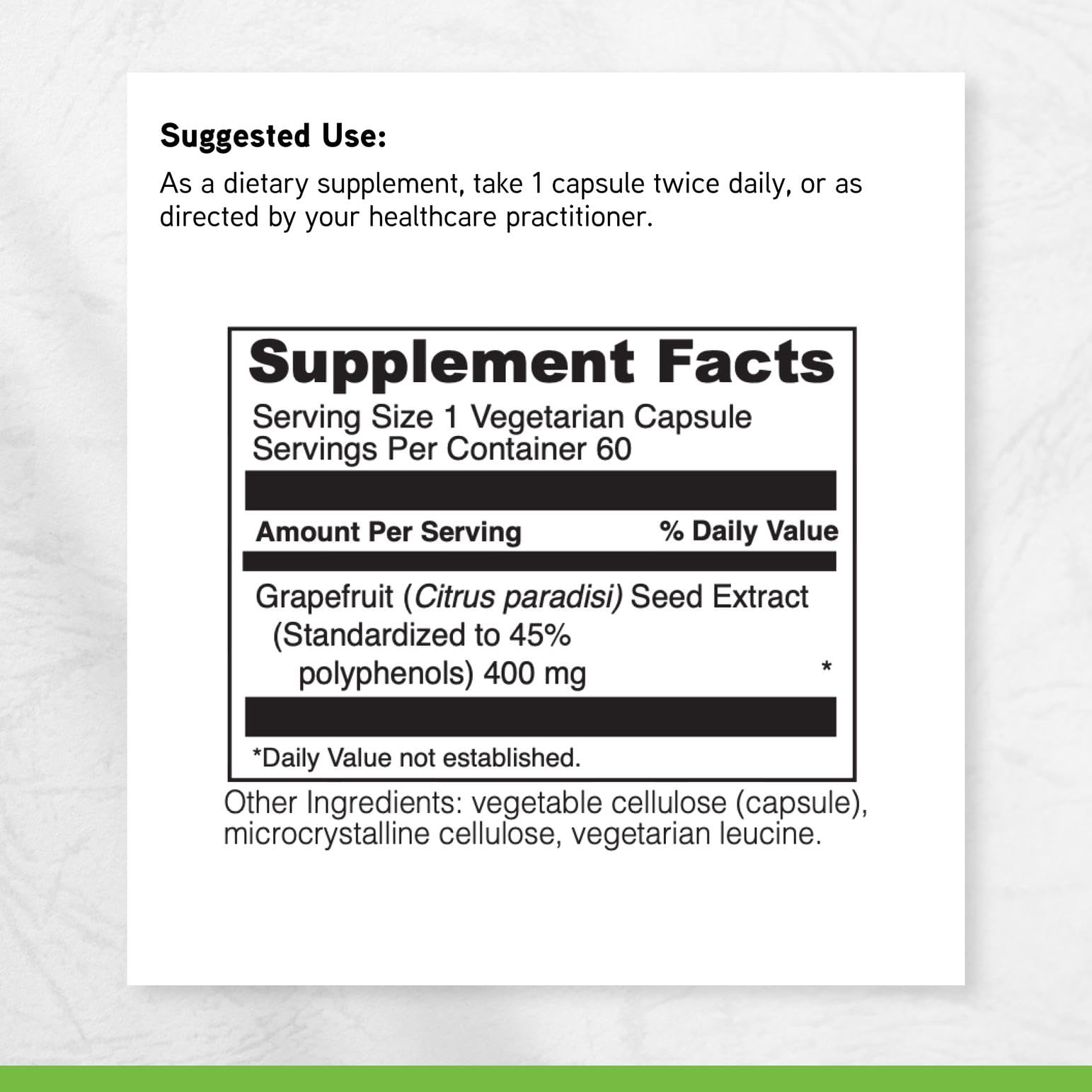 Top view of DaVinci Laboratories Grapefruit Seed Extract bottle