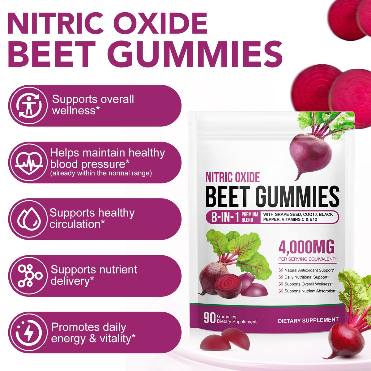 Wojbalmn beet root gummies 8-in-1 formula details